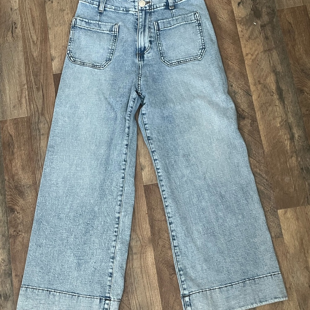 LC Lauren Conrad Blue Flare Wide Leg Jeans
